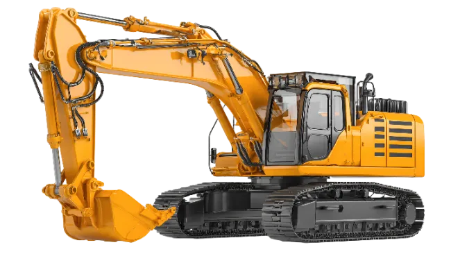 Yellow Hydraulic Excavator Construction Vehicle
