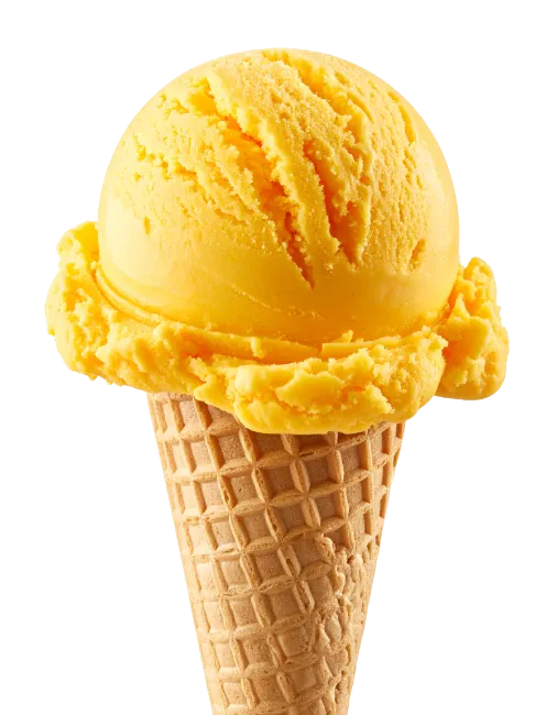 Yellow Ice Cream Scoop on Waffle Cone