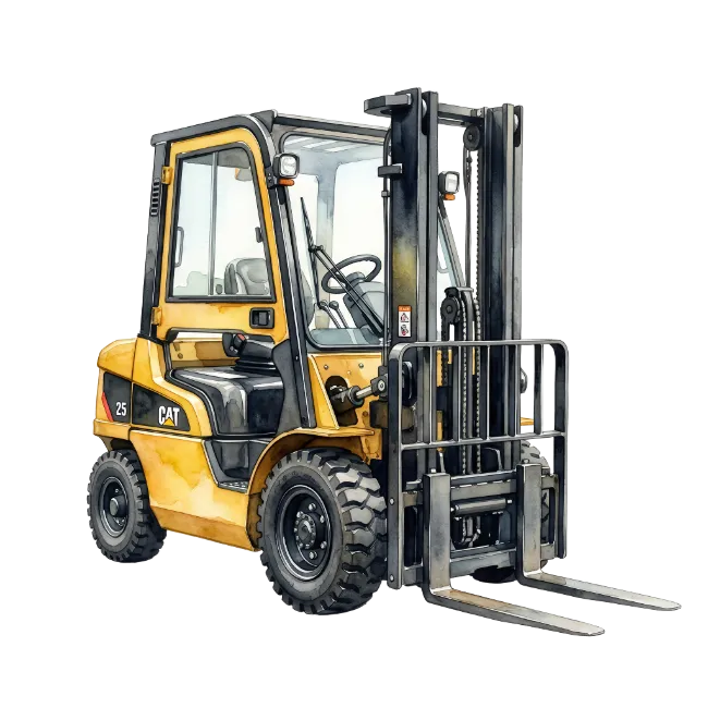 Yellow Industrial Forklift Truck Illustration