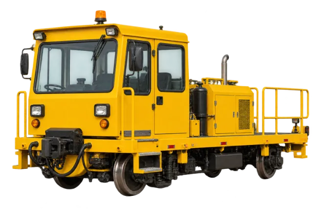 Yellow Industrial Railway Locomotive Maintenance Vehicle