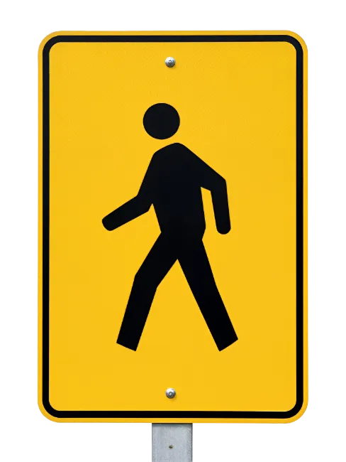 Yellow Pedestrian Crossing Traffic Sign