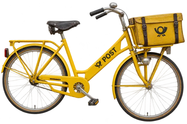 Yellow Post Bicycle with Front Cargo Bag
