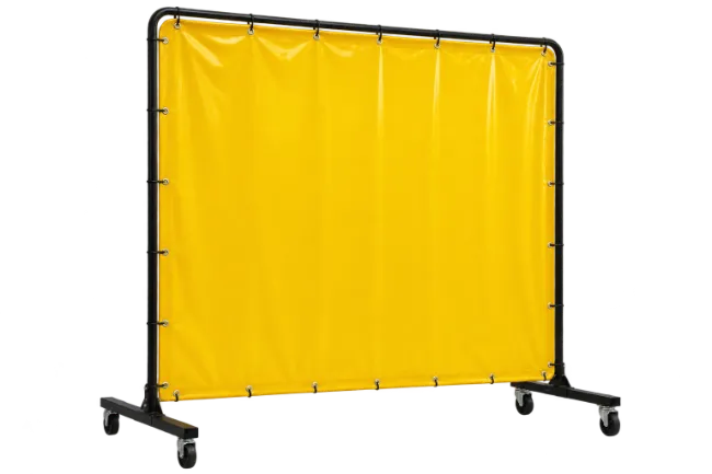 Yellow Safety Welding Screen with Wheels