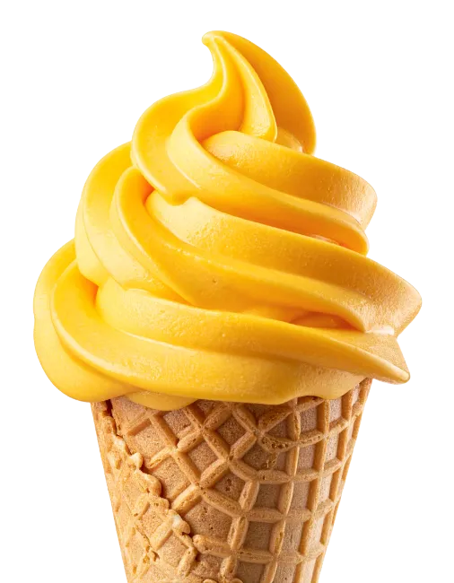 Yellow Soft Serve Ice Cream Cone