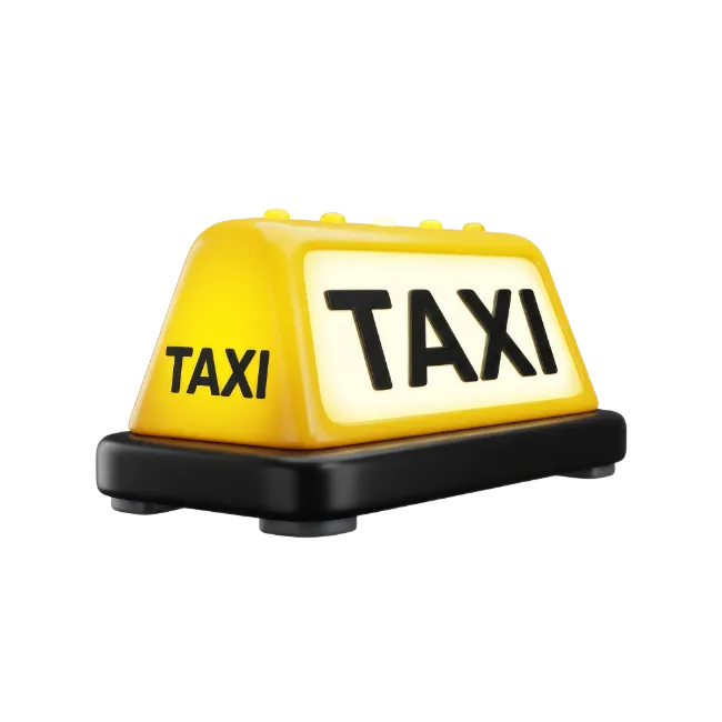 Yellow Taxi Cab Roof Sign