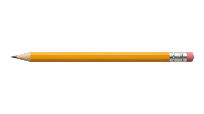 Yellow Wooden Pencil with Eraser