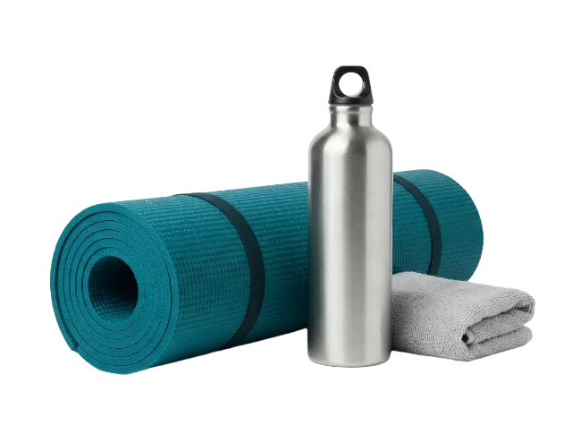Yoga Mat Water Bottle and Towel